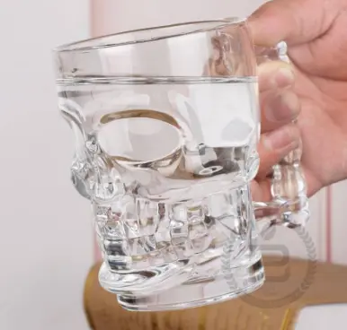 Gelas kaca 485ml tengkorak skeleton head beer bir mug 1