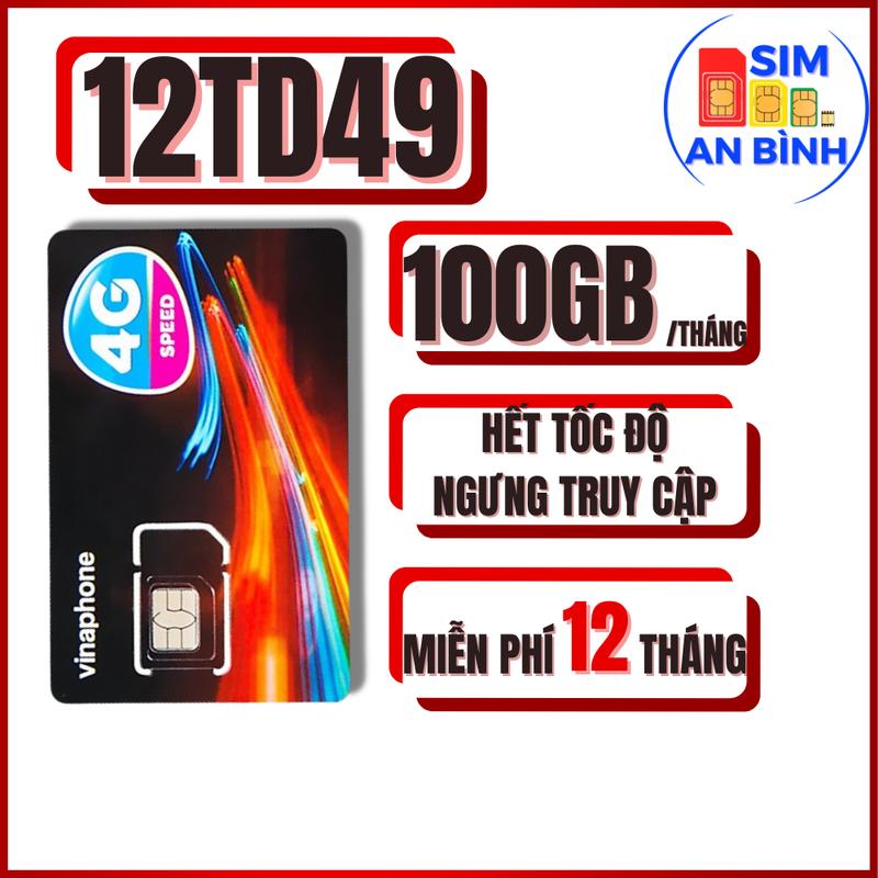 Sim 4G Vinaphone 12TD49 , D500, U1500 - Miễn Phí 500GB - Trọn Gói 12 Tháng - Sim An Bình sim vinaphone sim  ngọc mai
