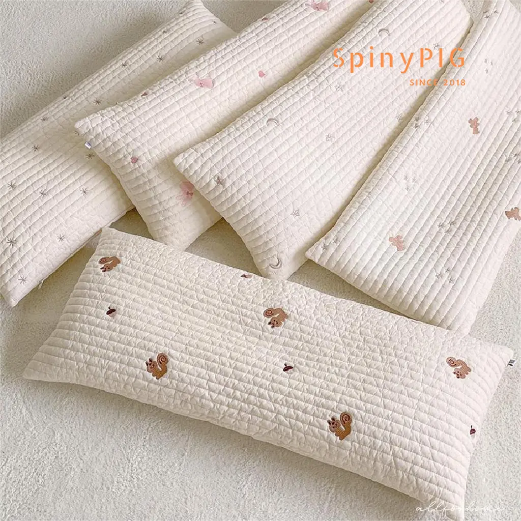Gối cho bé 0-10 tuổi style Hàn Quốc cotton cao cấp họa tiết thêu mềm mát và thoáng khí