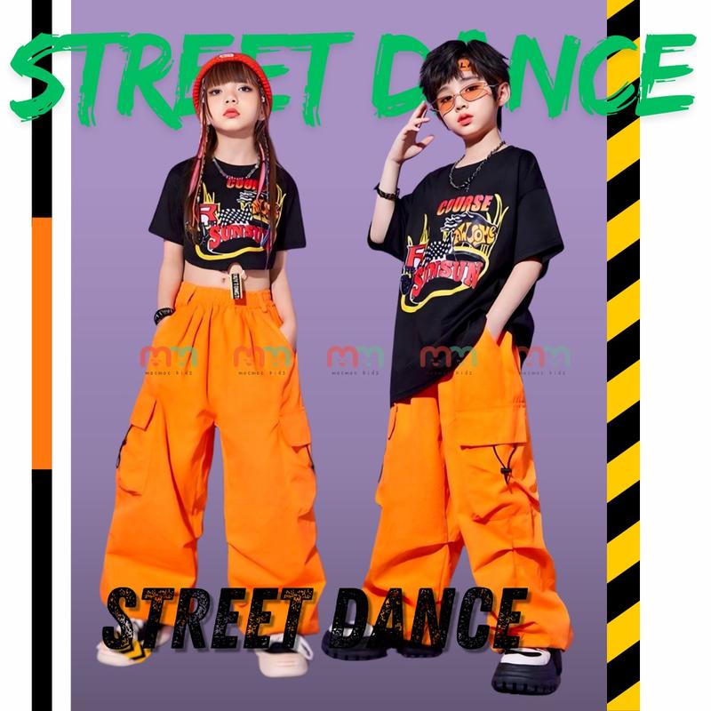 Đồ nhảy hiphop cho bé gái bé trai 2024, áo chất thun cotton, quần Kaki túi hộp dây rút ống