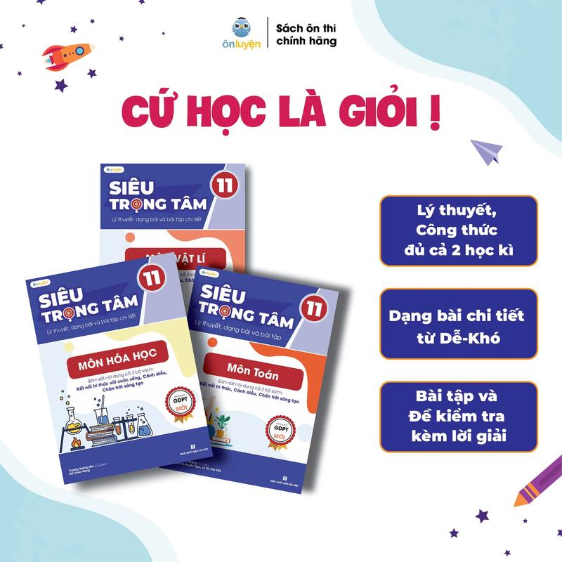 [GIẢM 300k] Combo 3 sách Siêu trọng tâm lớp 11 bất kỳ giá rẻ, đủ môn Toán, Lí, Hoá, Sinh, Anh, Văn, Sử, Địa, KTPL (Nhà sách Ôn luyện)