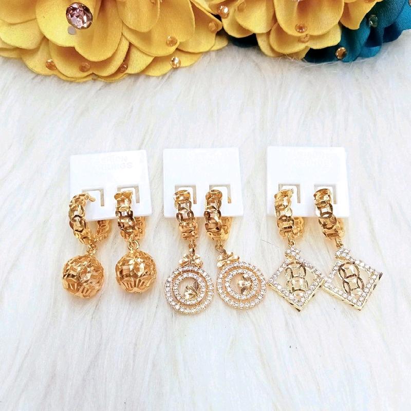 Bông Tai Đồng Đỏ Móc Cân Màu Vàng Miền Tây 750 Mẫu Tòn Ten Phụ Kiện