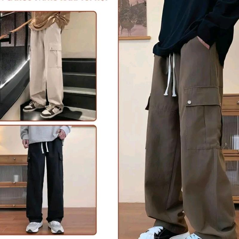  Quần Kaki Túi Hộp Ống Rộng Dáng Xuông Quần Túi Hộp Nam Nữ Phong Cách Đường Phố Trẻ Trung Năng Động 