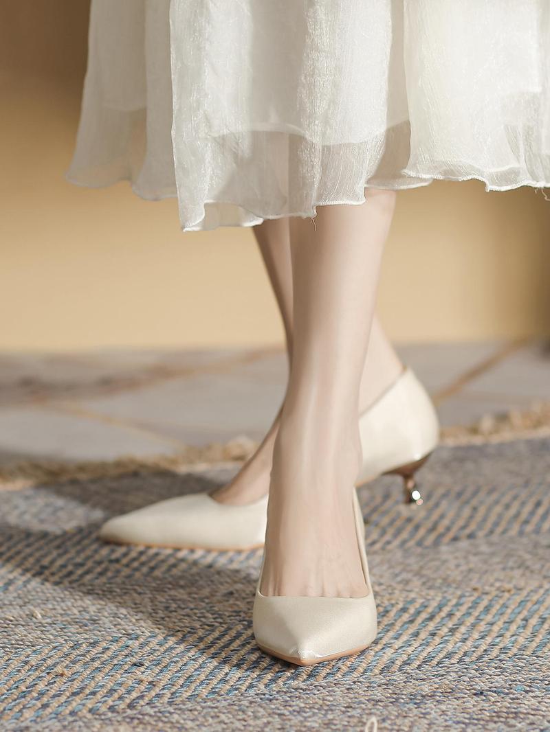Product Introduction of Women's Fashionable Solid Color Pointed Toe High Heel Shoes, Elegant Temperament Heeled Shoes for Party, Daily Clothing Decor for Women & Girls, Footwear 7