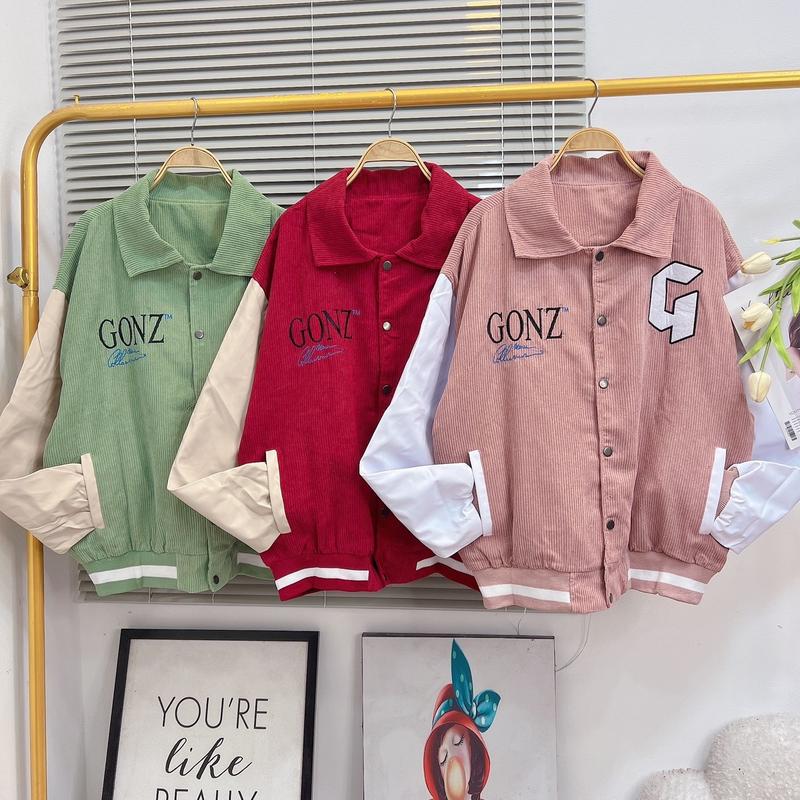 Áo khoác bomber G tay da Menswear Nam Jacket Nhung Dài Tay Đỏ thông thường thường