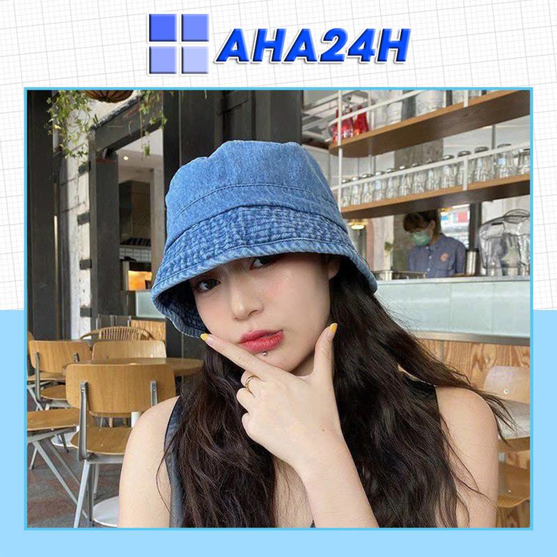 Mũ bucket chất jean vành tròn thời trang unisex nam nữ AH1740 Nón
