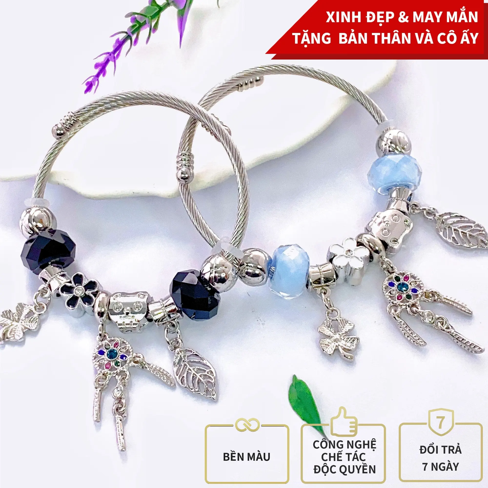Lắc tay đờ ream kết hợp c.h.a.r.m cỏ 4 lá phụ kiện xinh [SL1914]
