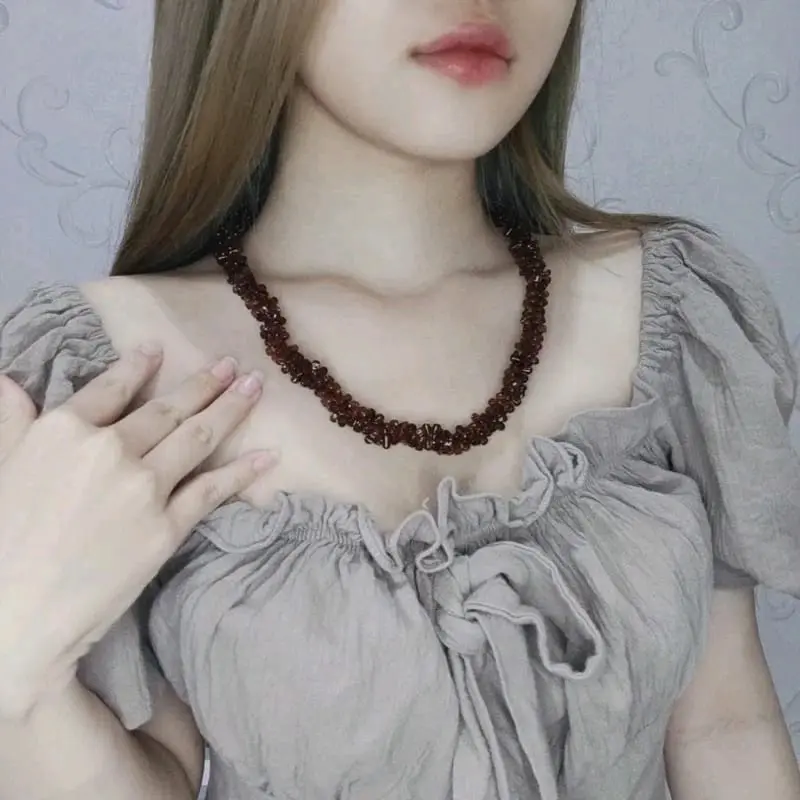 Fuji Sakura Flowery Necklace Kalung Bunga Hijab Pesta Kondangan Flower Beads Rantai 4