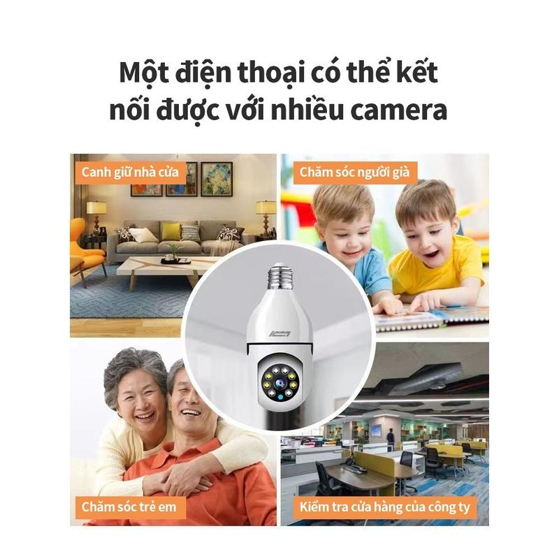 Camera giám sát nhà,Camera giám sát 360 độ Ultra HD,Điều khiển điện thoại,Trò…