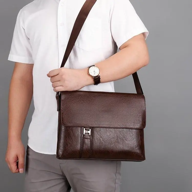 túi Messenger Đeo Vai Nam, Cặp Tài Liệu Công Sở Thường Ngày Sức Chứa Lớn, Lật Ngang, Hàng Mới Về Năm 2024, Túi Nam 3