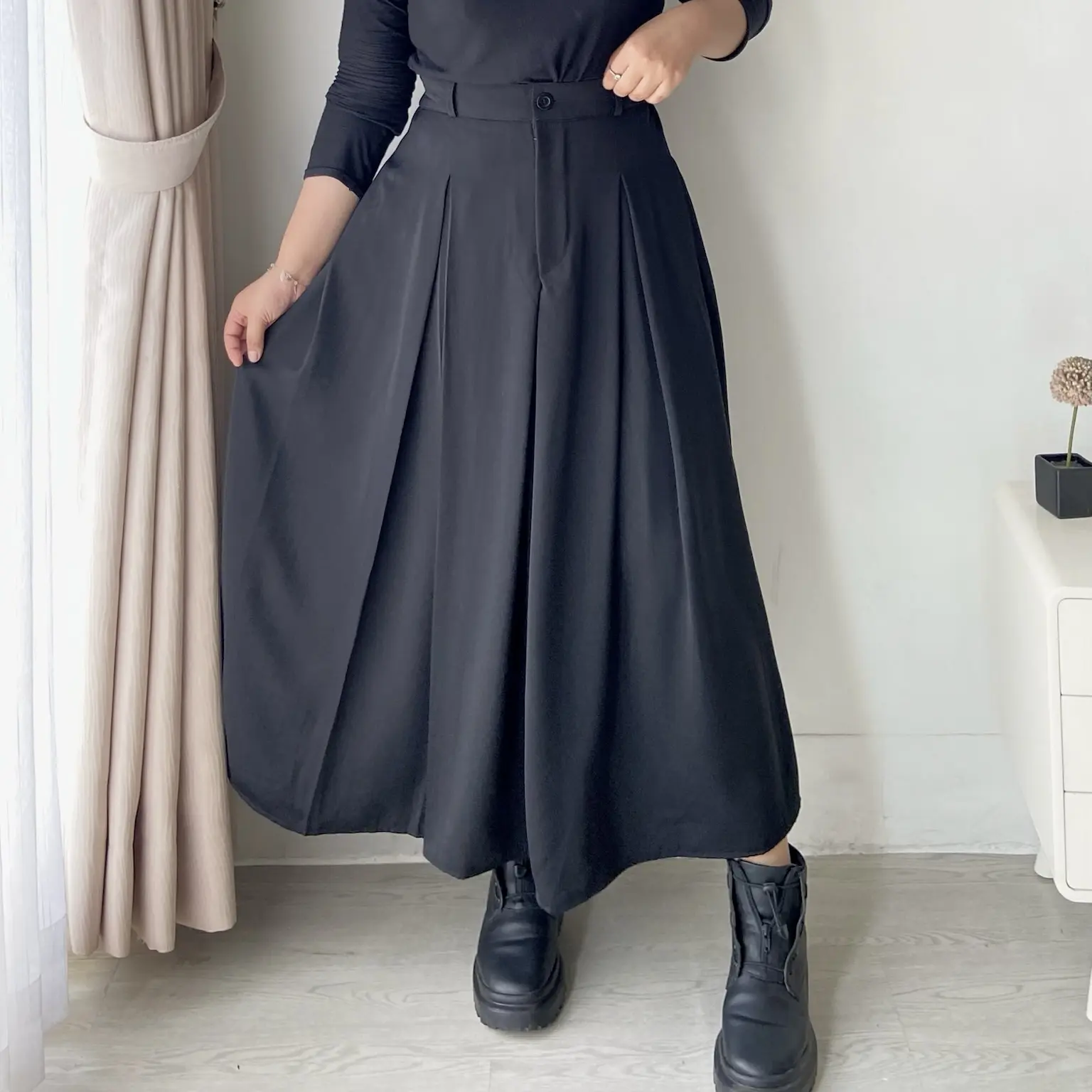 Amicoid Lavanya Skirt Wanita Muslim Kancing Karet Maxi