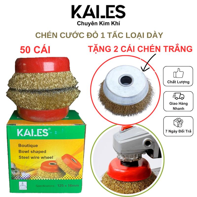 [Hàng Dày] 50 Cái Chén Cước Đỏ Tặng 2 Chén Trắng 100*16mm - Đánh Rỉ Sét | KALES