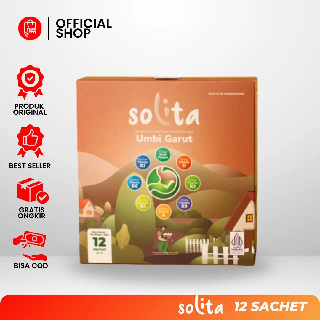 Solita Umbi Garut Rasa Coklat 1Box isi 12Sachet