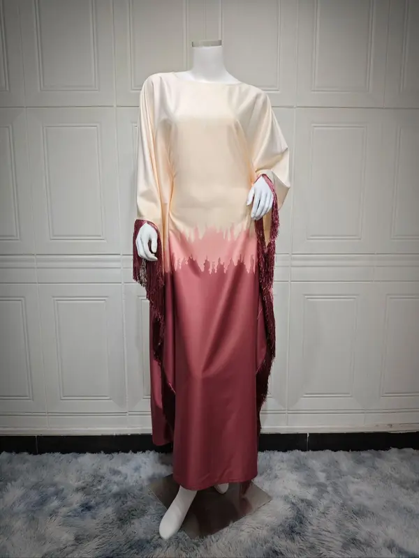 Women's Tie Dye Print Dresses, Elegant Casual Long Sleeve Outerwear for Daily Wear, Ladies Islamic Clothing for All Seasons 7