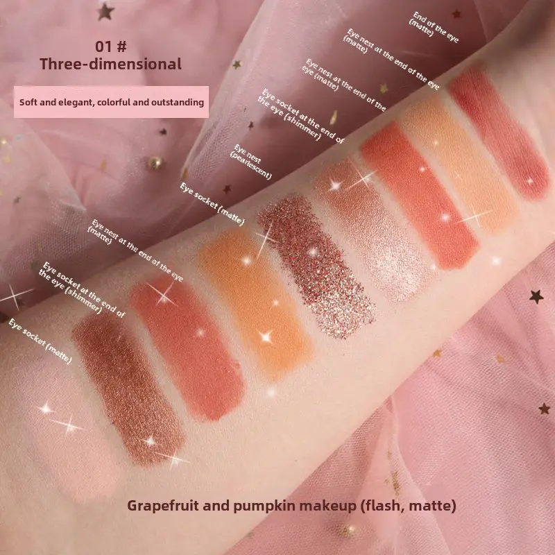 Fingertip keyboard eyeshadow, pearlescent matte waterproof eyeshadow disc non-smudging beauty beginner