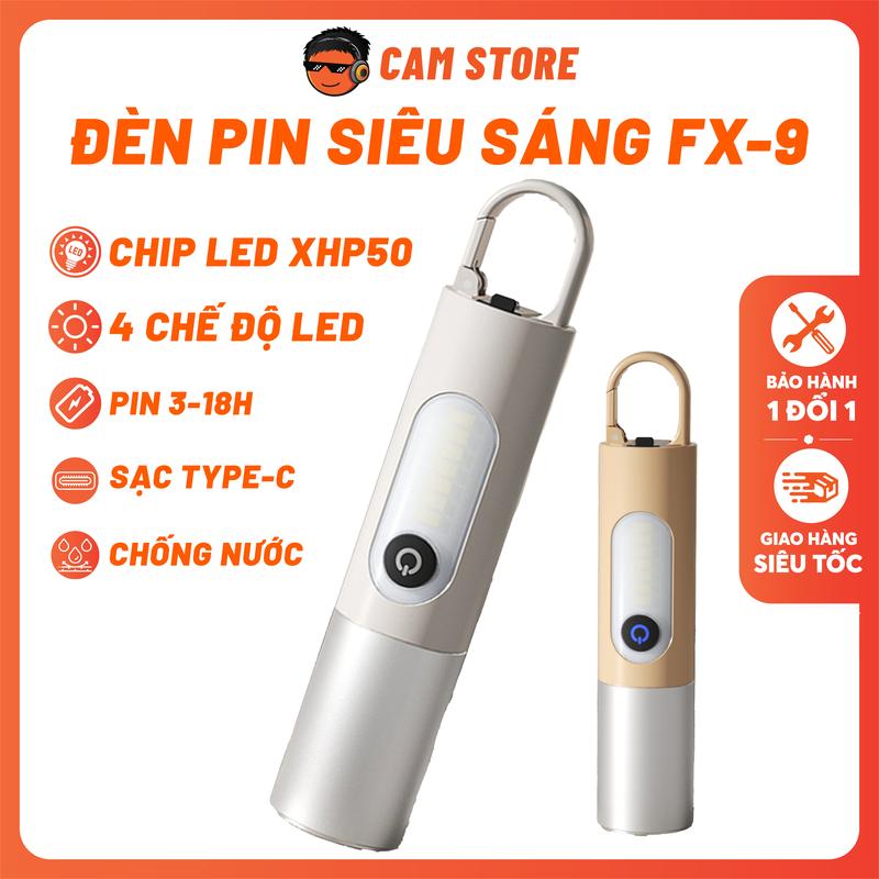 Đèn Pin Đa Năng X9 PRO Siêu Sáng - Chip Led P50, Pin 2000mAh 3-18h, 4 Chế Độ Sáng, Sạc Cổng Type-C, Kháng Nước IP X5