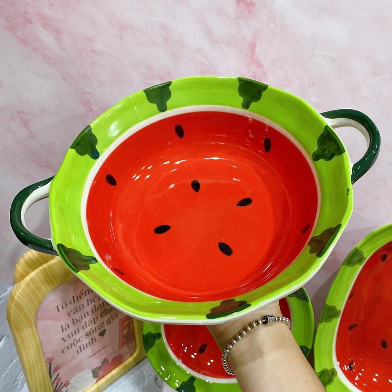 Bát đĩa lẻ mẫu dưa hấu dễ thương 2