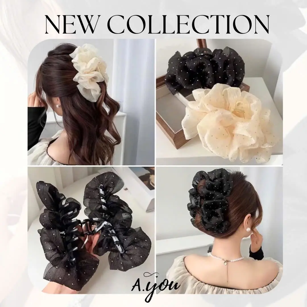 Kẹp Tóc Bồng Bềnh Đính Đá Sang Trọng Ngọt Ngào Dài 13cm Thương Hiệu A.you