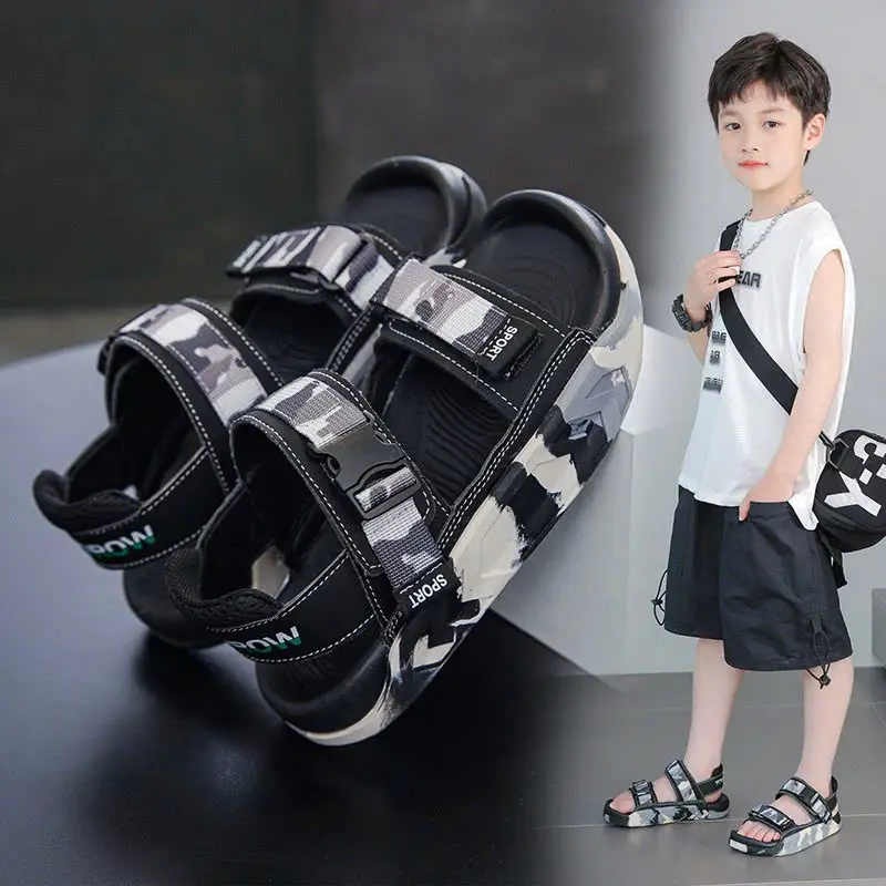 [FORM TO] Sandal Trẻ Em - Sandal Rằn Ri Quai Dán Chất Liệu Cao Su Mềm Êm Size cho bé từ 3 đến 12 tuổi Mã S57 0