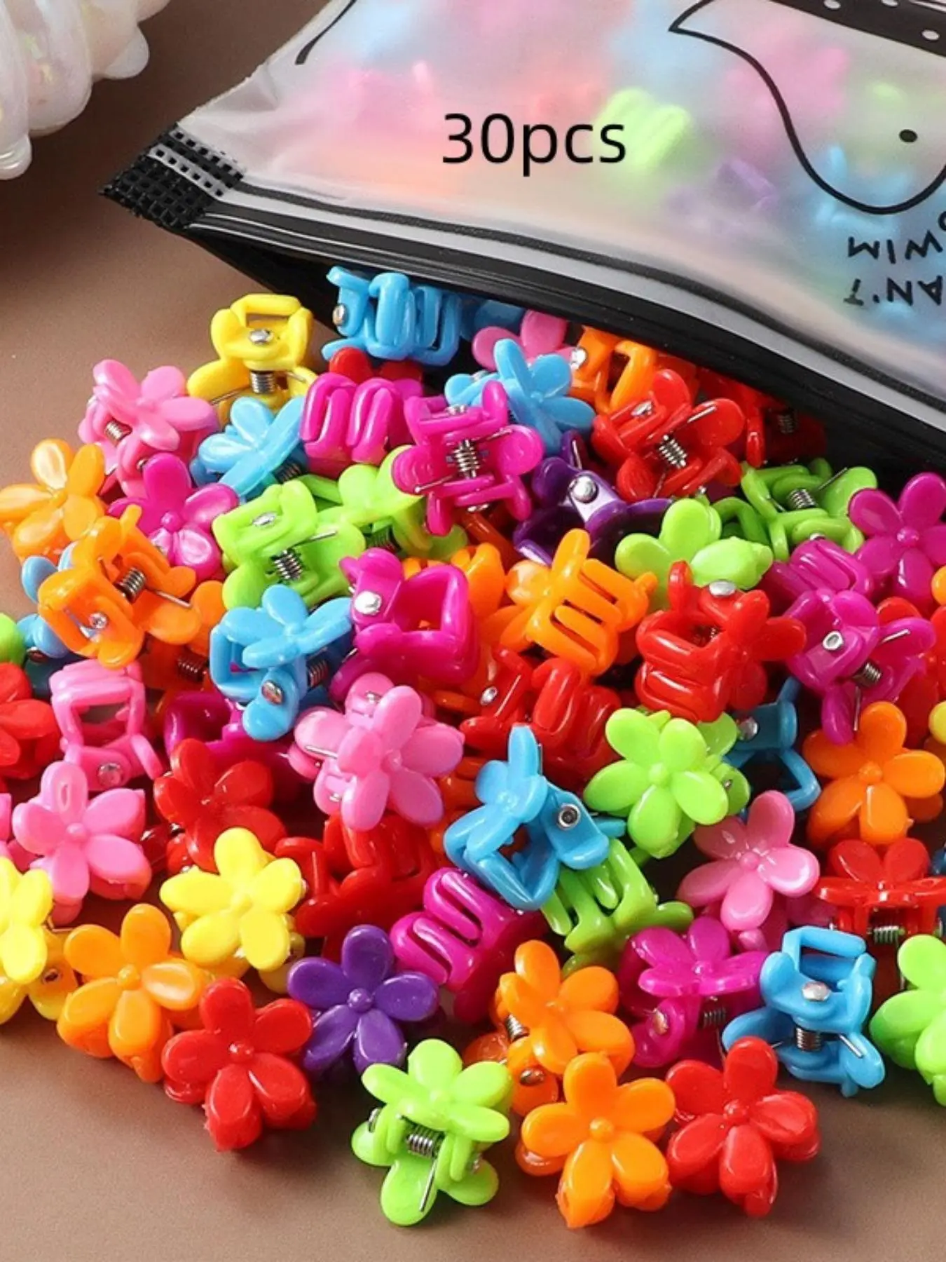 Cute Mixed Color Flower Hair Claw Clip, 2024 Fashion Mini Size Hair Accessories for Women & Girls, Mini Hair Claw for Easy Hairstyle Idea,  Flower Claw Clip  Hairstyle, Gift Sets for Girl