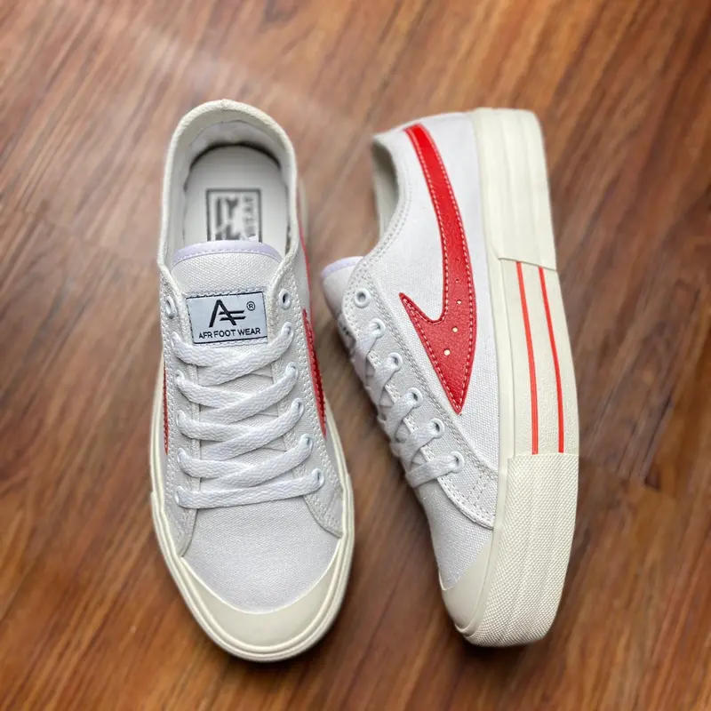 SEPATU PRIA WANITA AFR NOLEDS WHITE RED LOKAL BRAND ORIGINAL Sneakers Kasual 0