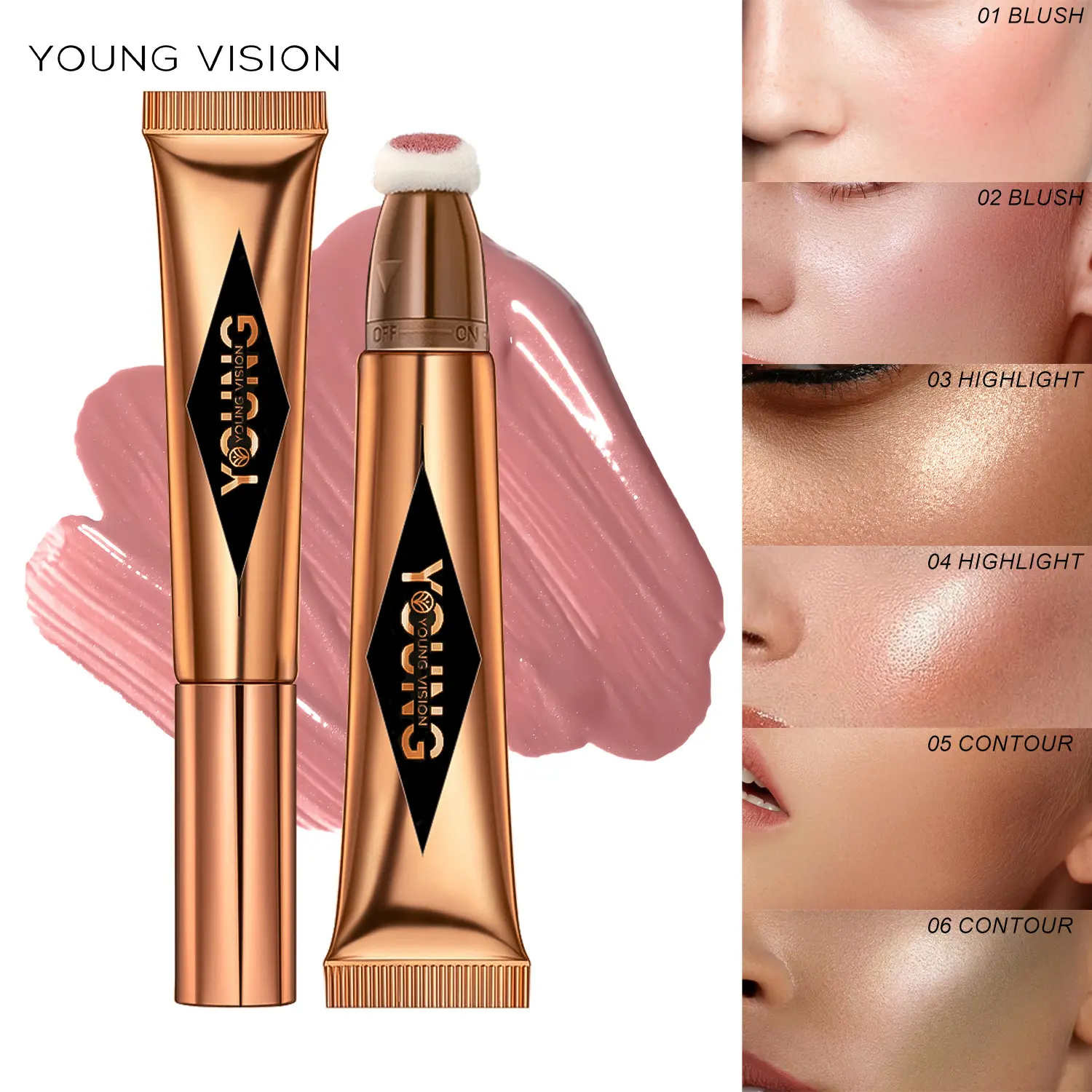 Young Vision Air Cushion Repair Blush Highlighter Multi-Color Optional Makeup Liquid Blush
