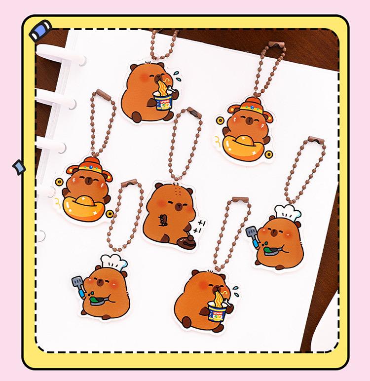 Product Introduction of Mặt Dây Chuyền Móc Chìa Khóa Capybara, Phong Cách Hoạt Hình, Cô Gái Trẻ Dễ Thương, Móc Chìa Khóa Acrylic, Đồ Trang Trí Túi Bala Kaki 7
