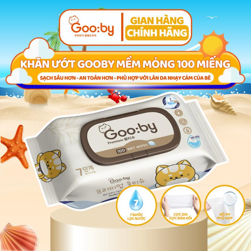 Khăn ướt Gooby Premium 60-100 miếng đa năng, mềm mịn, an toàn với làn da của trẻ nhỏ em bé và gia đình