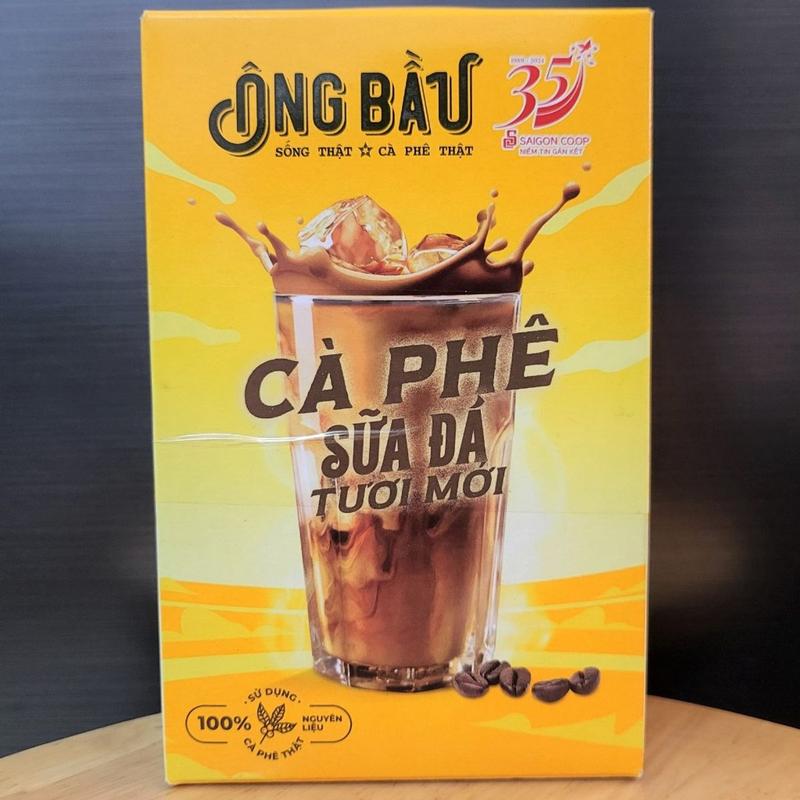 15 gói / ÔNG BẦU - Hộp TƯƠI MỚI 255g - CÀ PHÊ sưɑ~ ĐÁ TƯƠI MỚI Fresh Iced Milk Coffee (HALAL)