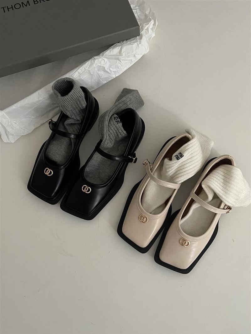 Product Introduction of French Retro Square Toe Low-Cut Mary Jane Leather Shoes 2023 Spring New Girl Soft Leather Low Heel Shoes Elegant Fashion Footwear Walking Shoes Women Comfort 10