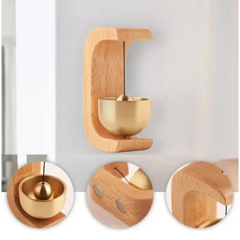 Bel Pintu Masuk Kayu/Aksesori Stiker Bel Kulkas/Bel Pintu Kuningan/Gantungan Hadiah Pindah Rumah/Bel Pintu Kuningan/Dekorasi Rumah 6