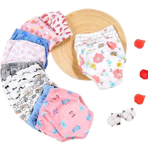 Quần bỏ bỉm cho bé Good mama vải xô 6 lớp nhiều họa tiết xinh