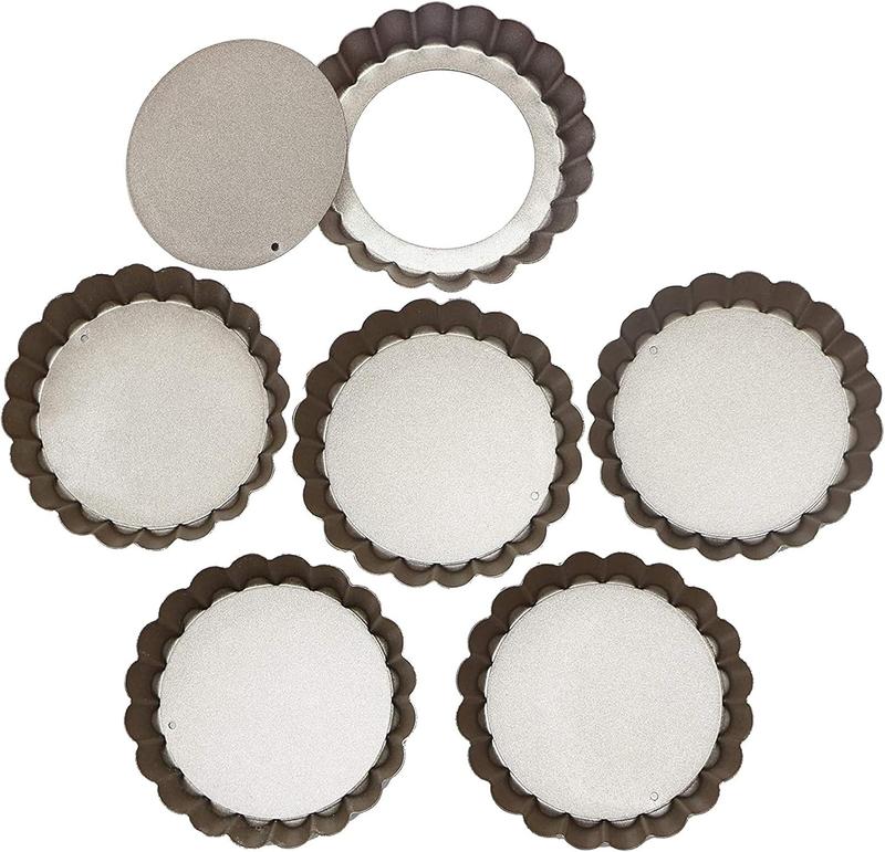 TikTok Shop 4 Inch Mini Tart Pan Set of 6 Non Stick Small Tart Mold Quiche Pans with Removable Bottom Mini Tart Tins