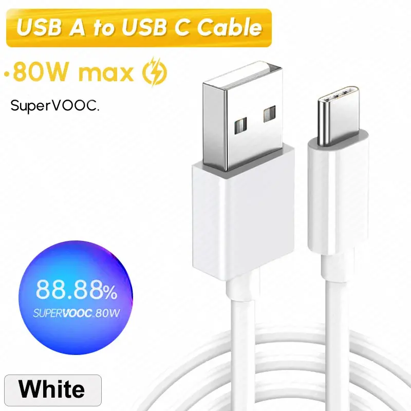 Bộ sạc nhanh dành cho OPPO, Cáp Supervooc Vooc 80W 65W, USB Type C, Tương thích với Oppo Find X6 X5 X3 Pro N2 N3 Flip Reno 10 9 8 6 Pro A98 A78 A57s Phụ Kiện 8