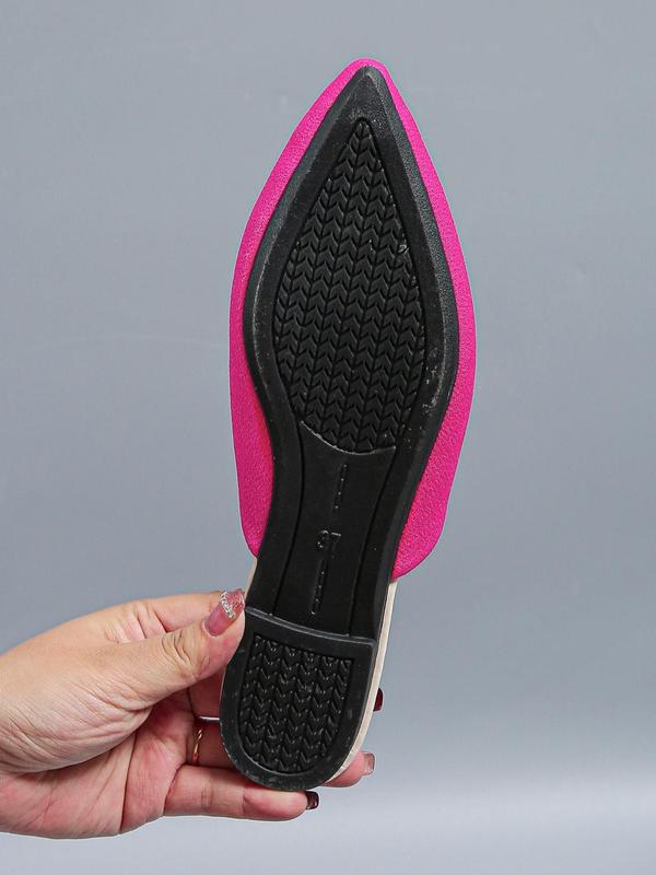 Women's Elegant Plain Bowknot Design Slip on Flats, Casual Pu Soft Comfortable Flat Shoes, Fashionable Pointed Toe Shoes for Daily Wear 7