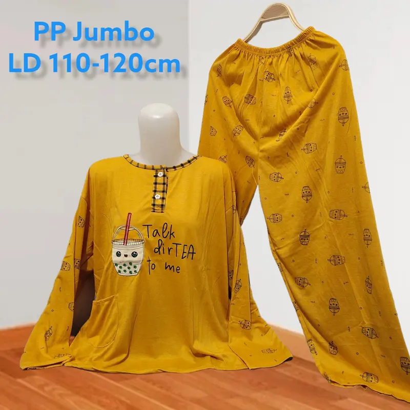 135000 3pcs/setelan pp jumbo wanita/bahan tebal piyama dewasa jumbo random  Bunga Baju Busui 2