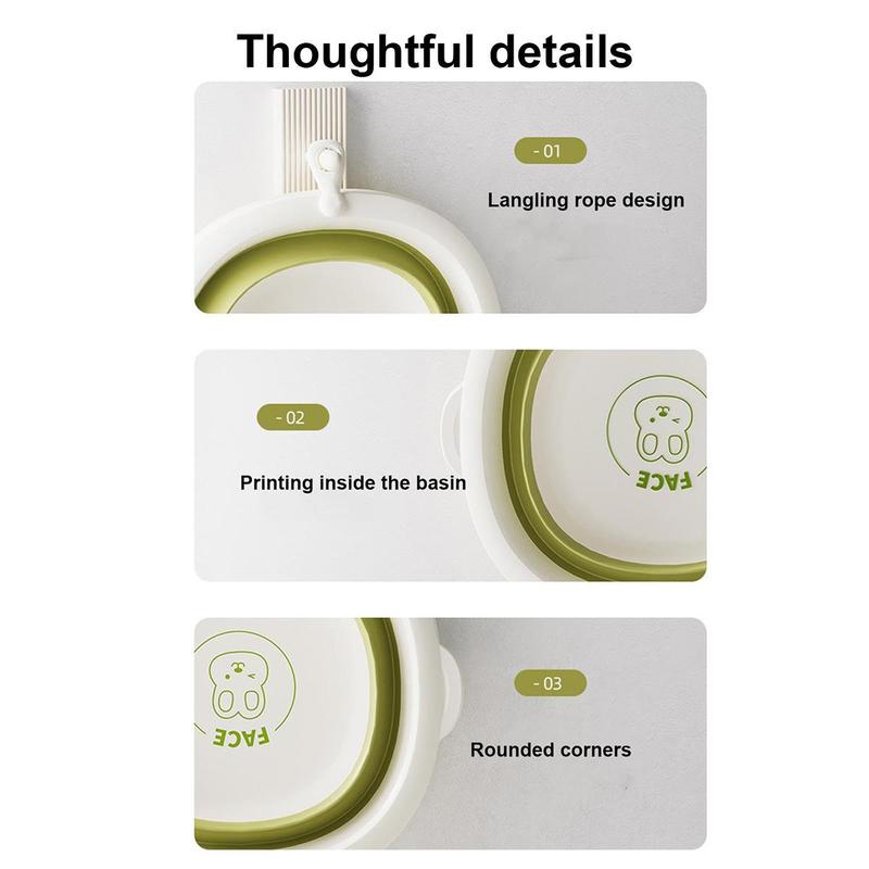 Cartoon Print Foldable Wash Tub Foldable Baby Bathtub, Stable Stable Kids Wash Basin Bottle Wash Basin 7
