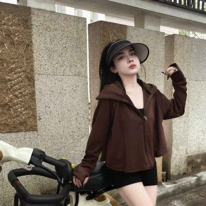 ( 38- 85kg) Chống nắng  Dáng Ngắn phom thụng cánh dơi Shop Ngắm Thun Sport khoác chất umi su lạnh loại đẹp 0