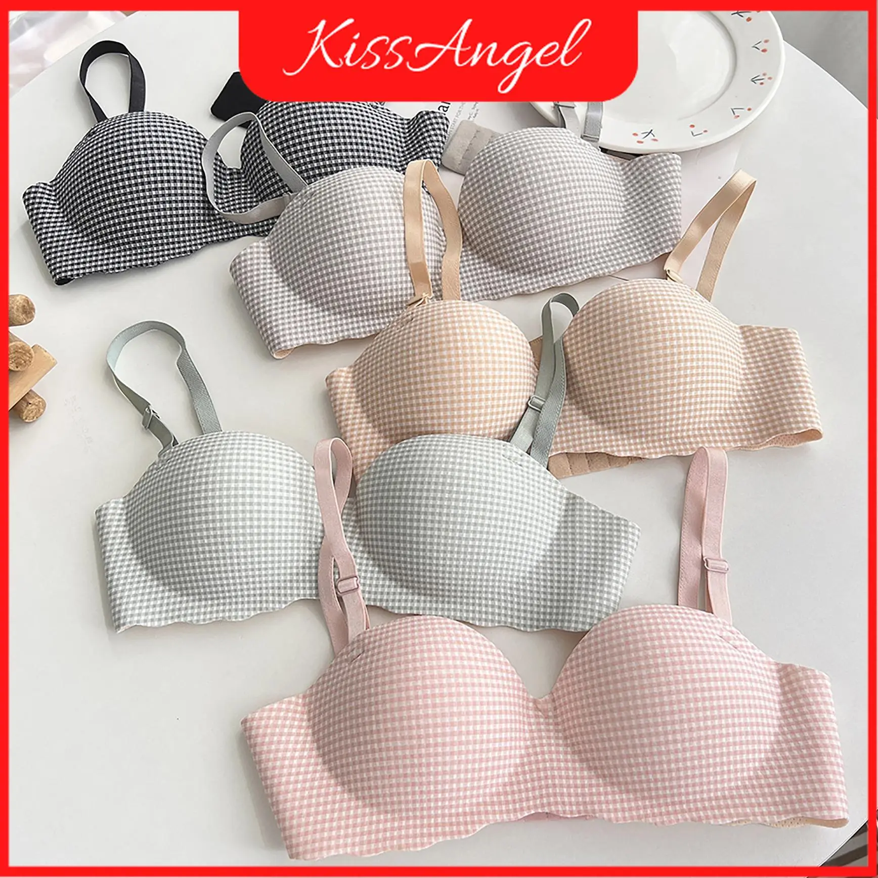 Bra Wanita Push Up BH Pakaian Dalam Tanpa Kawat Premium Seksi Cantik Elegan Jepang Korea Katun Motif  Lembut  Nyaman