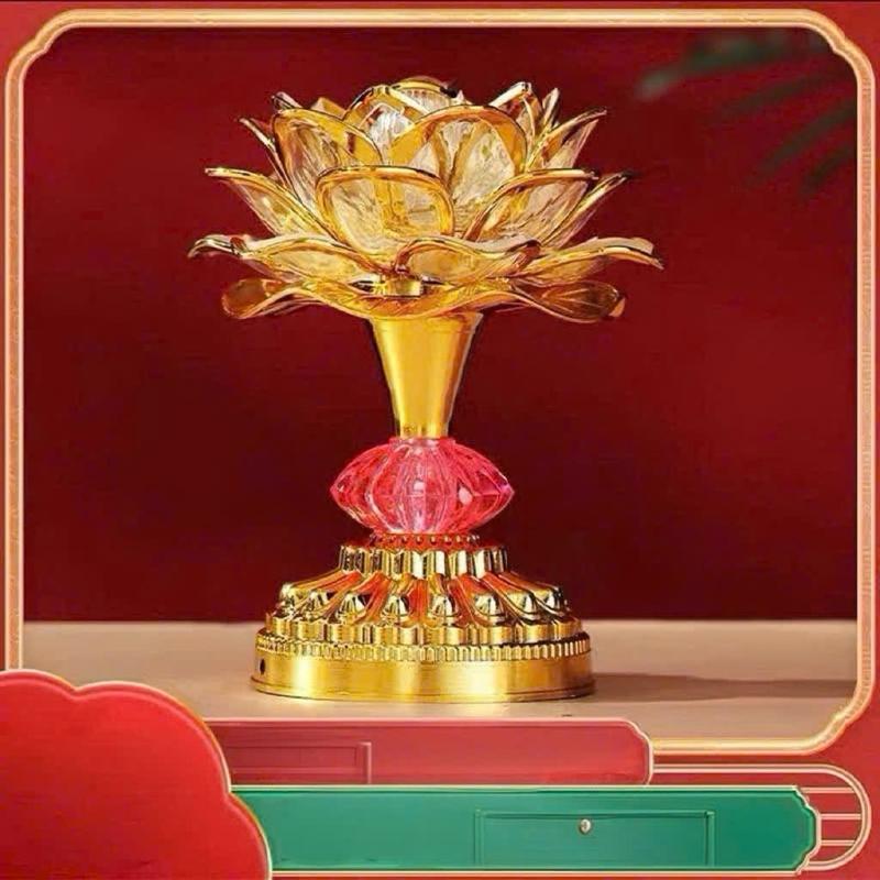 Đèn bàn thờ hoa sen led đổi màu có thể dùng pin hoặc dùng điện tiện lợi Decor Decor Phòng Trang Trí Nhà