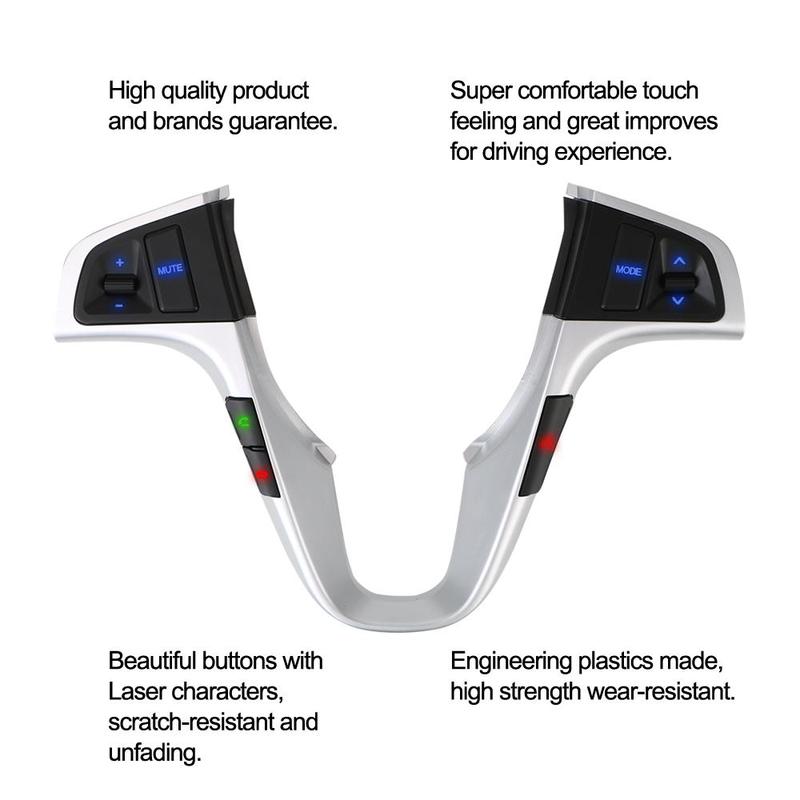 Car Steering Wheel Control Button, Car Steering Wheel Audio Volume Music Control Switch, Car Interior Accessories for Hyundai VERNA SOLARIS 4
