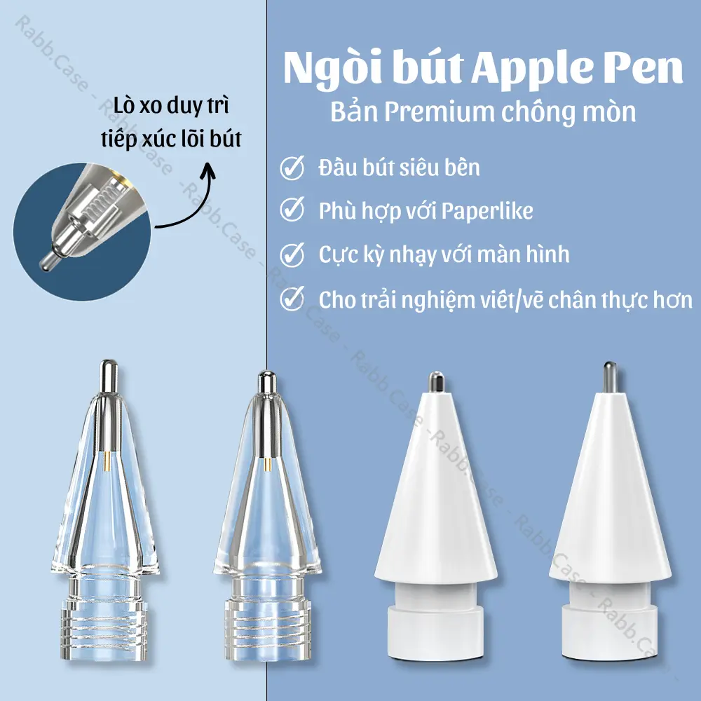 Ngòi bút kim loại chống mòn thay thế cho Apple Pen 1/2/Pro, Stylus Pro dùng chuẩn ngòi Apple Pencil – Ngòi chống mòn – Phụ Kiện Bút Cảm Ứng