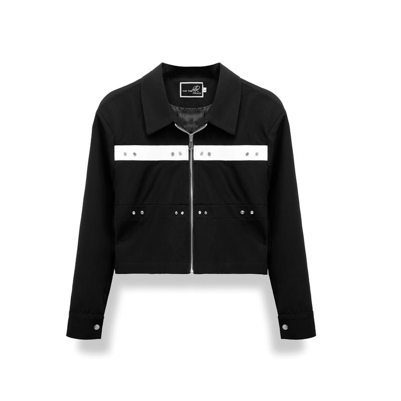   V.A FASHION  ÁO KHOÁC FROM CROP  3 LỚP CÓ ĐỆM CẦU VAI Nam Menswear Đen Jacket 