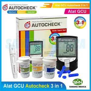 GCU Autocheck 3 in 1 - Gula Darah, Asam Urat, dan Kolestrol. Penggunaan Mudah dan Tepat
