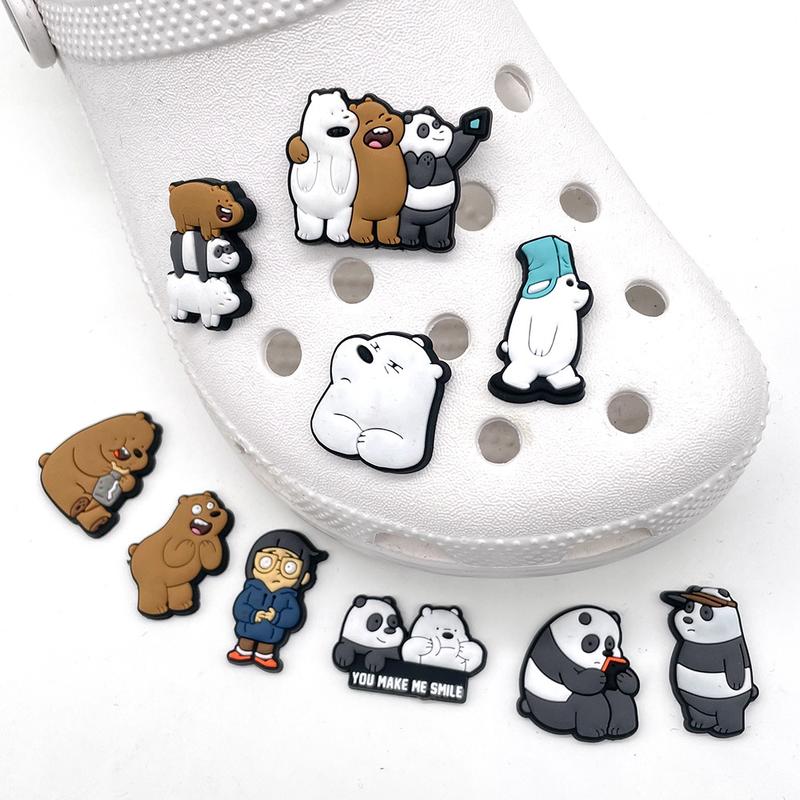  Trang Trí Giày Hình Gấu Dễ Thương 1 Chiếc Quyến Rũ Kawaii Accesories PVC Cho Crocs Jibbitz We Bare Bears Guốc Giày Khóa Quà Tặng Cho Trẻ Em Bé Gái Và Phụ Nữ 