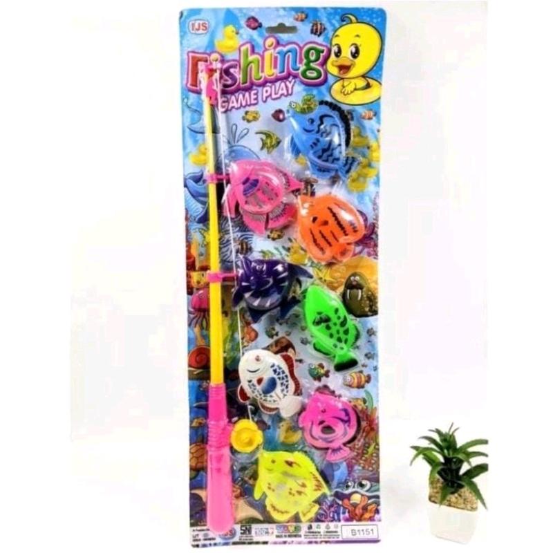 Mainan Anak Pancingan Ikan Magnet 8Pcs B1151 /Mainan Edukasi Anak Pancing Ikan Set/Mainan Anak Fishing Game Pancing Ikan Plastik 4