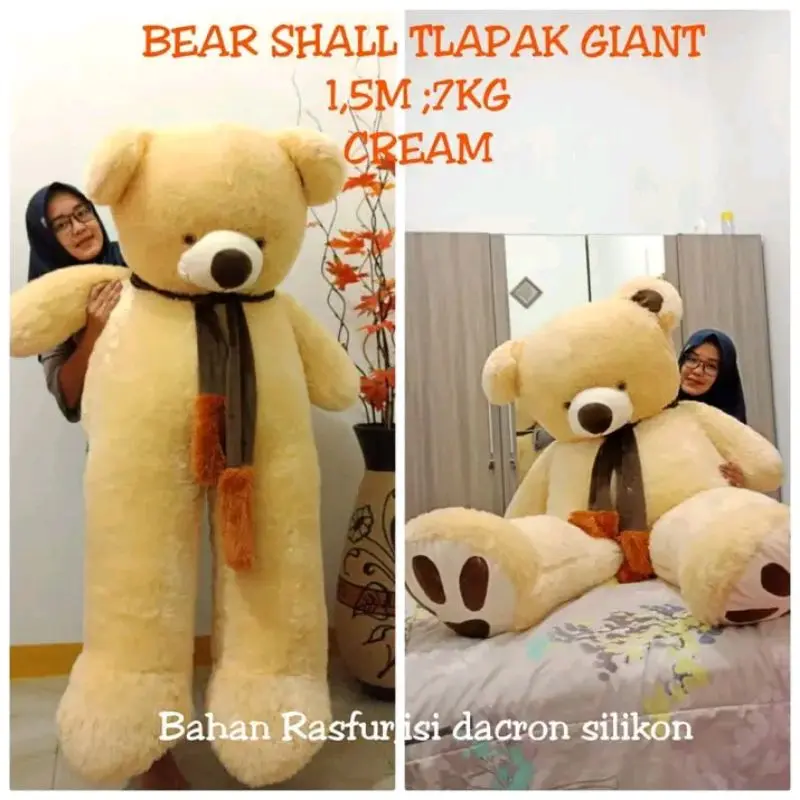boneka Teddy bear beruang syal telapak super super jumbo UK 1.5meter 1