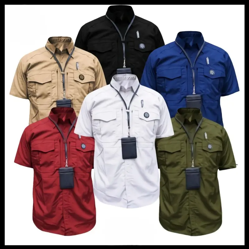 Kemeja Tactical Lengan Pendek Pria Anti Sobek Warna Abu - Cocok Untuk Seragam Kerja Outdoor Indoor Dan Petualangan 7