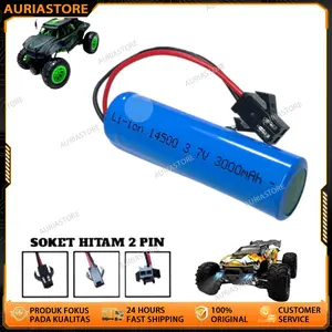 Baterai cas RC type 14500 3.7V 3000MAH/7.2V 6800mAh Li-ion soket hitam 2pin