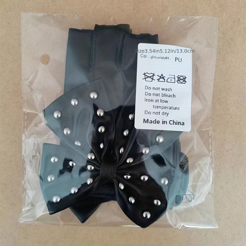 PU Leather Gloves Punk Dance Performance Half Finger Gloves Hip Hop Elastic Gloves Women 7